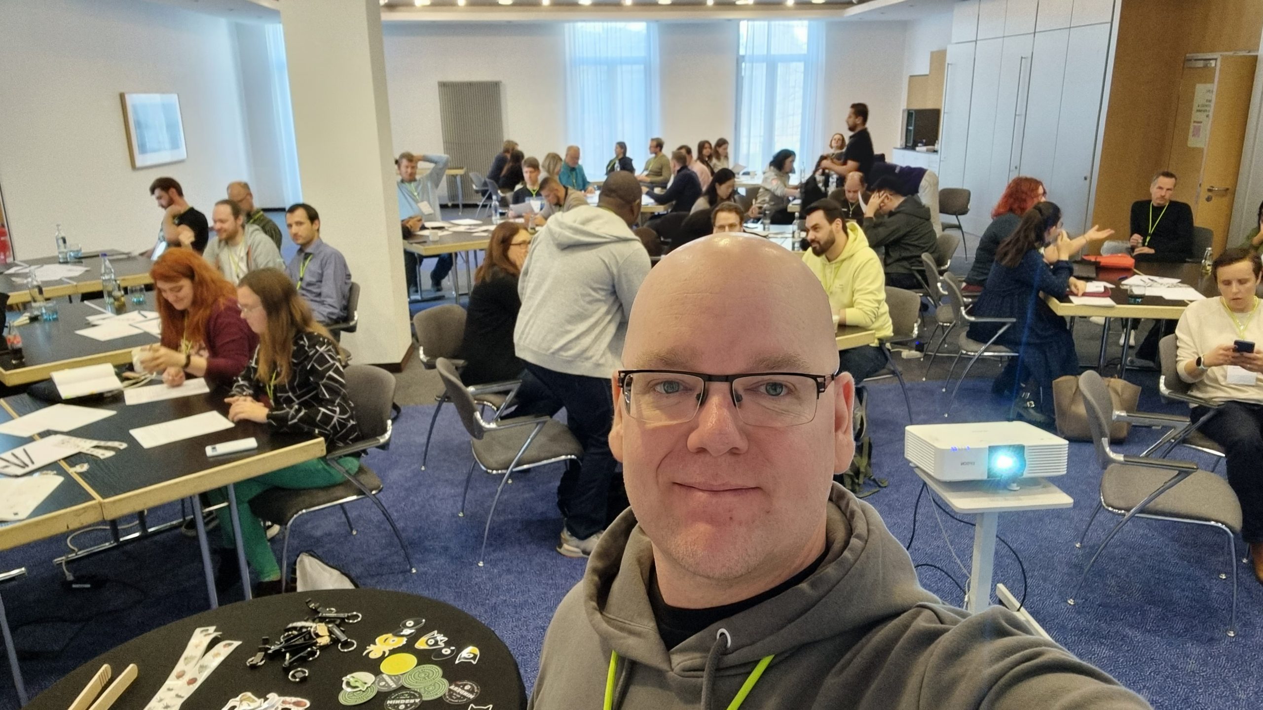 Selfie of Richard Hinton while he runs a workshop session